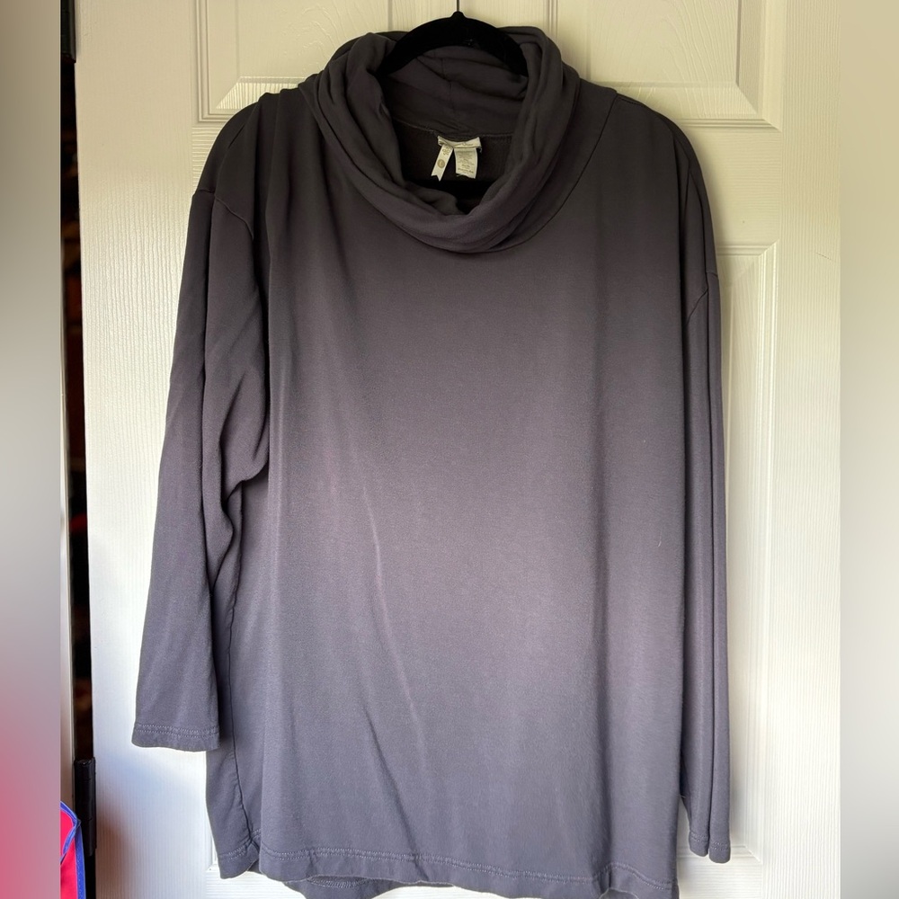 Matilda Jane Top Women L Gray Shirt Cowl Neck Sweater